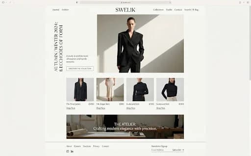 Illustrative desktop website layout