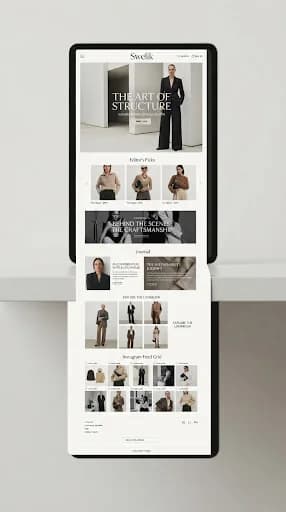 Illustrative tablet website layout