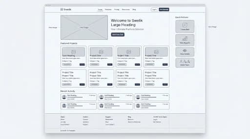 Illustrative earlier version of a website mockup